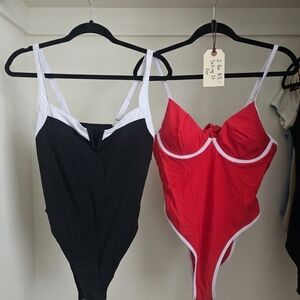 SOLD Two Womens High-Cut One-Piece Swimsuits Bundle